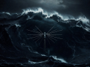 Hydrophone acoustic array moored in deep trench monitoring subsea acoustic signals