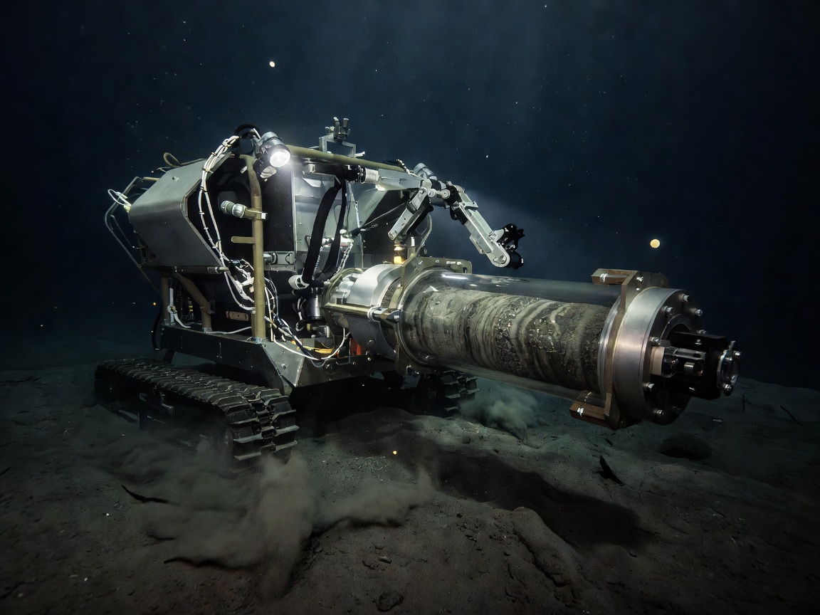 Hyperbaric sediment core sampling system attached to an underwater ROV