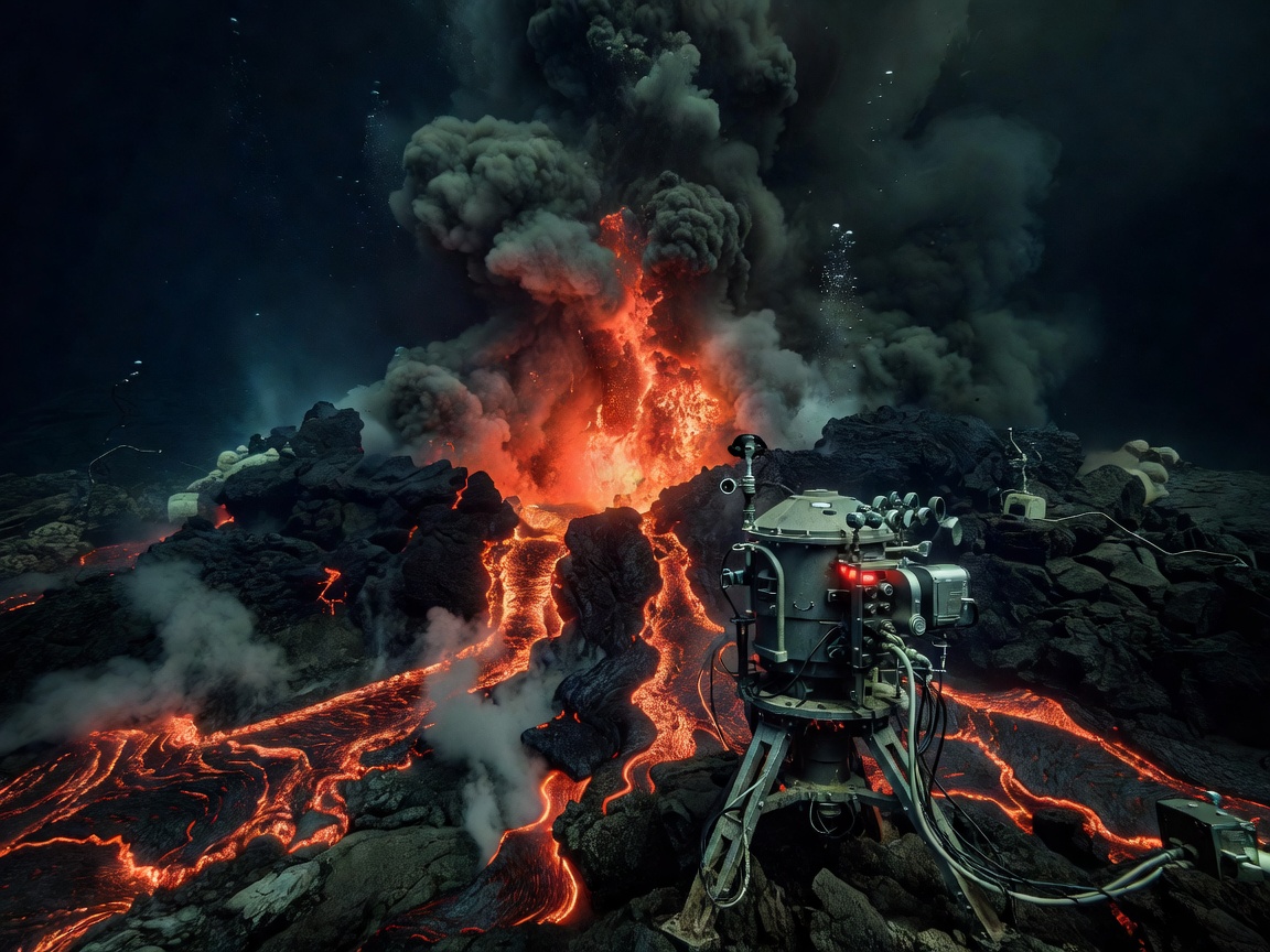 Submarine volcanic eruption along deep ocean ridge monitored by seismic sensors